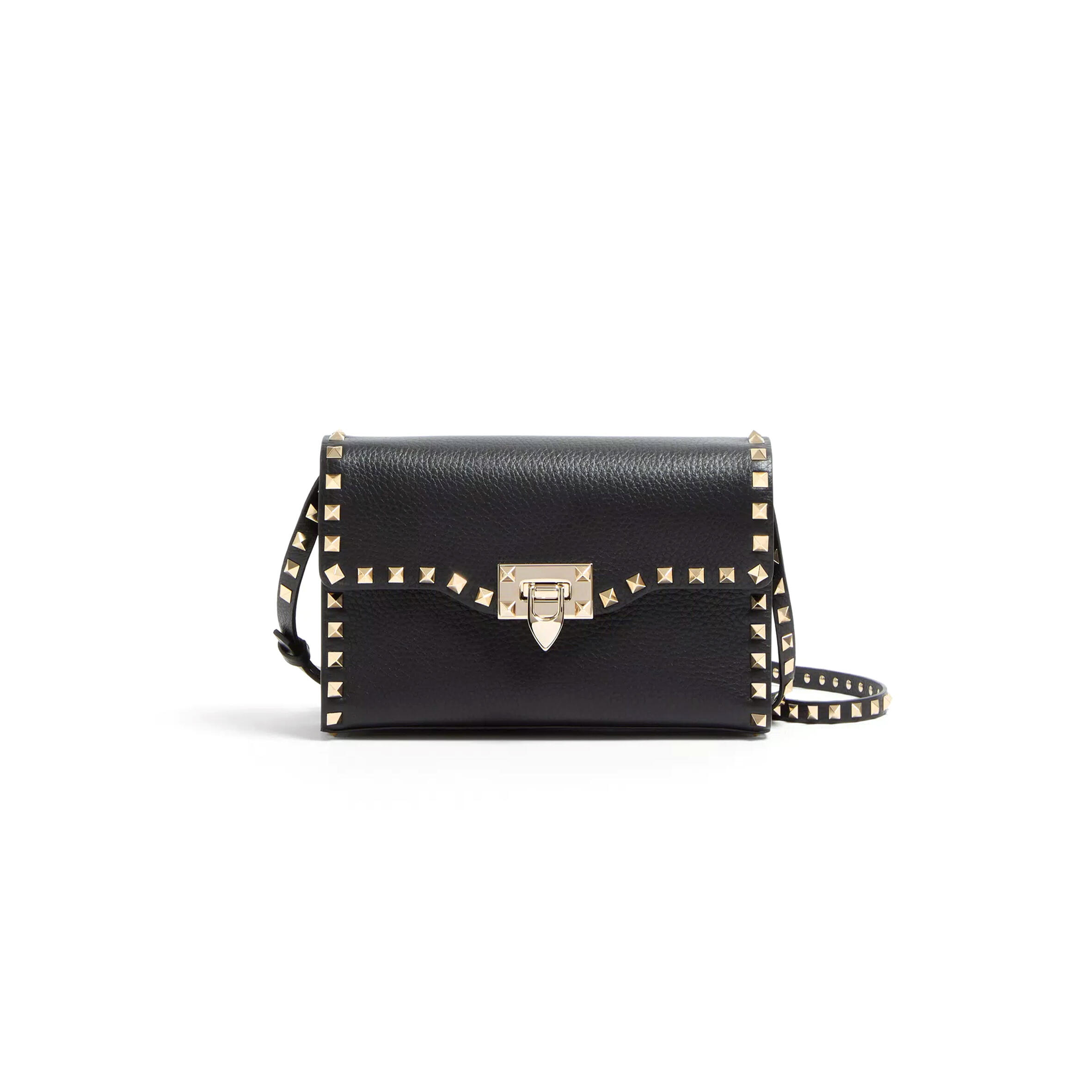 VALENTINO GARAVANI SMALL ROCKSTUD GRAINY CALFSKIN CROSSBODY BAG 7W2B0181VSF_0NO (22.5*15*6cm)